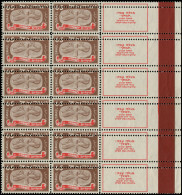 ** ISRAEL - Poste - 14, Bloc De 12 Avec Tabs Complets, Double Perforation Horizontale: 65m. Rouleau (Bale) - Autres & Non Classés