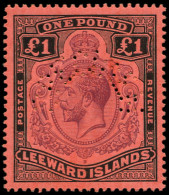 * LEEWARD - Poste - 81, Perforé "specimen": 1£ George V (SG 80) - Leeward  Islands