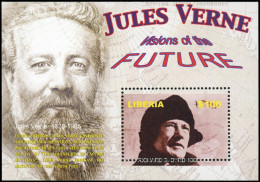 ** LIBERIA - Blocs Feuillets - 509, Piquage Décalé Vers Le Haut: Jules Verne - Liberia