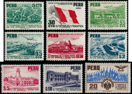 ** PEROU - Poste Aérienne - 87/95, Série Complète Non émise Sans Surcharge: "75ème An. UPU" (+ Normale) - Peru