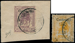 O SOMALIE ITALIENNE - Poste - 8/9, Certificat Biondi, 9 Sur Fragment: Timbres De 1903 Surchargés (Sas. 8/9) - Somalie