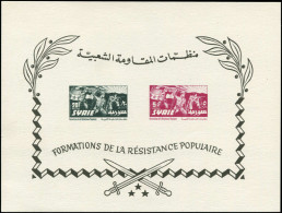 (*) SYRIE REPUBLIQUE - Poste - 85/86, Feuillet Non Dentelé Sur Papier Carton: Résistance Populaire (Michel 39) - Syrie