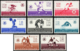 ** THAILANDE - Poste - 431/38, Complet: Jeux Asiatiques, Bangkok 1966 - Thaïlande