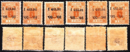 ICELAND / ISLAND Postage Due 1902 Overprints On 3A, Perf 12 3/4. 6 Copies, MH - Dienstmarken