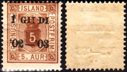 ICELAND / ISLAND Postage Due 1902 Overprint On 5A, Perf 14: 13 1/2, MHOG - Dienstmarken