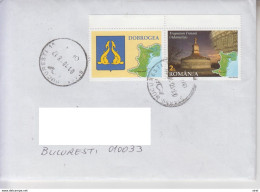 ROMAN MONUMENT & MAP, 1 Used Stamp ROMANIA On Circulated Cover #651476809 - Registered Shipping! - Lettres & Documents