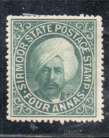 SIRMOOR SIRMUR INDIA INDE 1899 SIR SURENDAR BIKRAM PRAKASH 4a MH - Sirmur