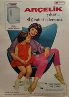 WASHING MACHINE ADVERTISING/ ARÇELİK WASHES, YOU WILL BE COMFORTABLE. 1966 - Otros & Sin Clasificación