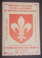 Groupement Philatélique National Du Personnel Des Insdustries électriques Et Gazières 1981  -  LILLE  -  TTB - Tourisme (Vignettes)