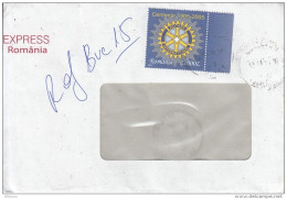 ROMANIA 1 Stamp On Circulated Cover ROTARY CLUB #286606421 - Registered Shipping! - Covers & Documents