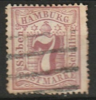 Hamburg 1865 7 Schilling Braunlichlila. MiNr. 19 Gestempelt - Hamburg