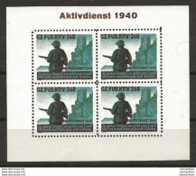 403 - 41 - Feuillet Timbres Dentelés Neufs     "Aktivdienst 1940  Gz. Füs.Kp.V/248" - Vignetten