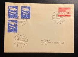 SCHWEDEN 1959 Energie Kraftwerke Mi. 446 - 47 FDC Sonderstempel - Briefe U. Dokumente