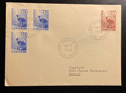 SCHWEDEN 1958 Bessemer Stahl Mi. 441 - 42 FDC Sonderstempel - Briefe U. Dokumente