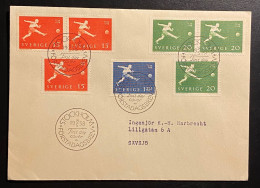 SCHWEDEN 1958 Sport Fußball Mi. 438 - 40 FDC Sonderstempel - Brieven En Documenten