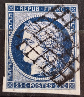 France 1850 N°4a Ob Grille TB  Cote 75€ - 1849-1850 Ceres