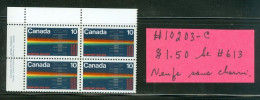 Mounted Police Montée; GRC / RCMP; Gendarmerie; Spectogramme; Timbre Sc. # 613 Stamp; Bloc De Coin (10202-c) - Oblitérés