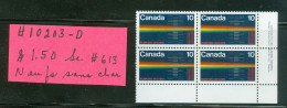 Mounted Police Montée; GRC / RCMP; Gendarmerie; Spectogramme; Timbre Sc. # 613 Stamp; Bloc De Coin (10202-D) - Oblitérés