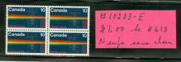 Mounted Police Montée; GRC / RCMP; Gendarmerie; Spectogramme; Timbre Sc. # 613 Stamp; Bloc De Quatre (10202-E) - Oblitérés