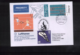 Germany 2012 Olympic Games London- Lufthansa Special Flight Frankfurt - London To The Opening Of O.G. Interesting Letter - Summer 2012: London