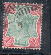 INDIA INDE 1892 QUEEN VICTORIA 1r USED USATO OBLITERE' - 1882-1901 Empire