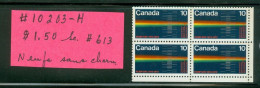 Mounted Police Montée; GRC / RCMP; Gendarmerie; Spectogramme; Timbre Sc. # 613 Stamp; Bloc De Quatre (10203-H) - Oblitérés