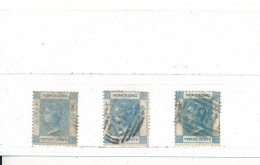 Hong Kong Colonie Britannique N° 12 CC X 3 Oblitérés - Oblitérés