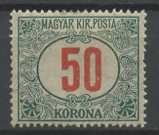 Hongrie - Hungary - Ungarn Taxe 1915-20 Y&T N°T(3) - Michel N°P(?) * - 50k Chiffre - Postage Due