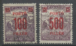 Hongrie - Hungary - Ungarn Taxe 1921 Y&T N°T65 à 66 - Michel N°P(?) (o) - Moissonneurs Surchargé - Postage Due
