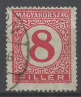 Hongrie - Hungary - Ungarn Taxe 1926-27 Y&T N°T97 - Michel N°P96 (o) - 8fi Chiffre - Port Dû (Taxe)