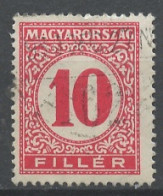 Hongrie - Hungary - Ungarn Taxe 1926-27 Y&T N°T98 - Michel N°P97 (o) - 10fi Chiffre - Portomarken