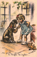 Germaine BOURET - Cpa Illustrateur - Ma Parole , Mais , Tu Bouffes Tes Ongles ! - Enfant Chien - Bouret, Germaine