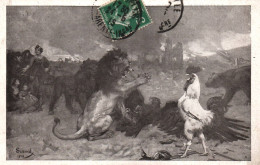 Militaria - Cpa Illustrateur SURAND - Aigle Allemand Et Coq Français , Lion Anglais - Ww1 Guerre 1914 1918 - Guerre 1914-18