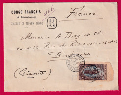 BRAZZAVILLE CONGO FRANCAIS RECOMMANDE POUR BORDEAUX GIRONDE 1911 LETTRE - Brieven En Documenten