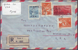 JUGOSLAVIA - BOSNIA - RECOM. AIRMAIL - TUZLA To USA - 1950 - Airmail