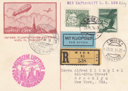 Zeppelin - 1936 - Autriche - Carte Du 24/09/36 Vers New York USA - Zeppelines