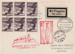 Zeppelin - 1931 - Autriche - Carte Du 28/03/31 Vers Autriche - Zeppelin