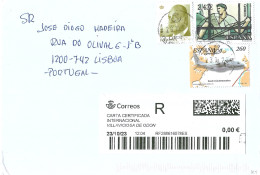 Spain Registered Cover To Portugal - Lettres & Documents