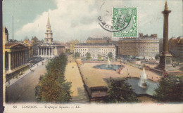 United Kingdom PPC London. Trafalgar Square. Maximum Frontside Franking ..BUSH.S.O.H.12 1924 SILKEBORG Denmark (2 Scans) - Trafalgar Square