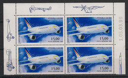 FRANCE - 1999 - Poste Aérienne PA N°Yv. 63a - Airbus A300- Bloc De 4 Coin Daté - Neuf Luxe ** / MNH / Postfrisch - Airmail