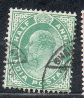 INDIA INDE 1902 1909 KING EDWARD VII 1/2a USED USATO OBLITERE' - 1902-11 King Edward VII