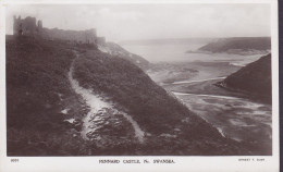 United Kingdom PPC Wales. Pennard Castle, Nr. Swansea Ernst T. Bush SWANSEA 1914 CHARLOTTENLUND Denmark Echte Real Photo - Glamorgan