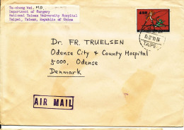 Taiwan Taipei Cover Sent Air Mail To Denmark 10-12-1970 Single Franked - Brieven En Documenten