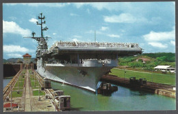 (PAN) CP FF-456-The U.S. Aircraft Carrier Valley Forge Passing Trough Miraflores Locks Of The Panama Canal - Panama