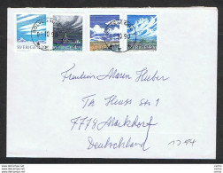 SWEDEN: 1990 COVERT WITH METEOROLOGY S. CPL. 4 VAL. (1617/20) - TO GERMANY - Storia Postale