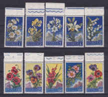 1957 San Marino Saint Marin FIORI II  FLOWERS Serie Di 10 Valori MNH** - Neufs