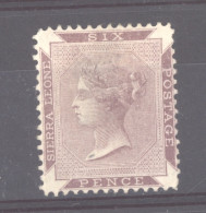 Sierra Leone  :  Yv  16A  *    Brun Rouge , CC  Dentelé 14 - Sierra Leone (...-1960)