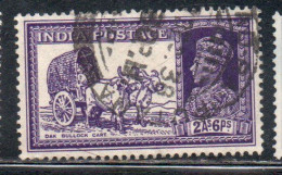 INDIA INDE 1937 1940 KING GEORGE VI DAK BULLOCK CART 2a6p USED USATO OBLITERE' - 1936-47 Roi Georges VI