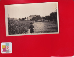 Photo Originale Vintage  Snapshot 1929 KERROCH PLOEMEUR Maison Enfant Vue Bout Jardin Grève Gros Rocher - Ploemeur