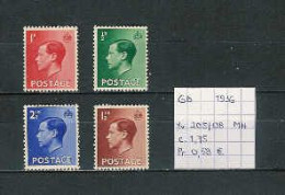 (TJ) GB 1936 - YT 205/08 (postfris Met Plakker/neuf Avec Charnière/MH) - Ungebraucht